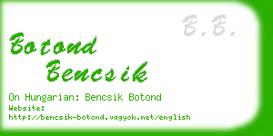 botond bencsik business card